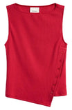 Sleeveless Button Knit Tank Top