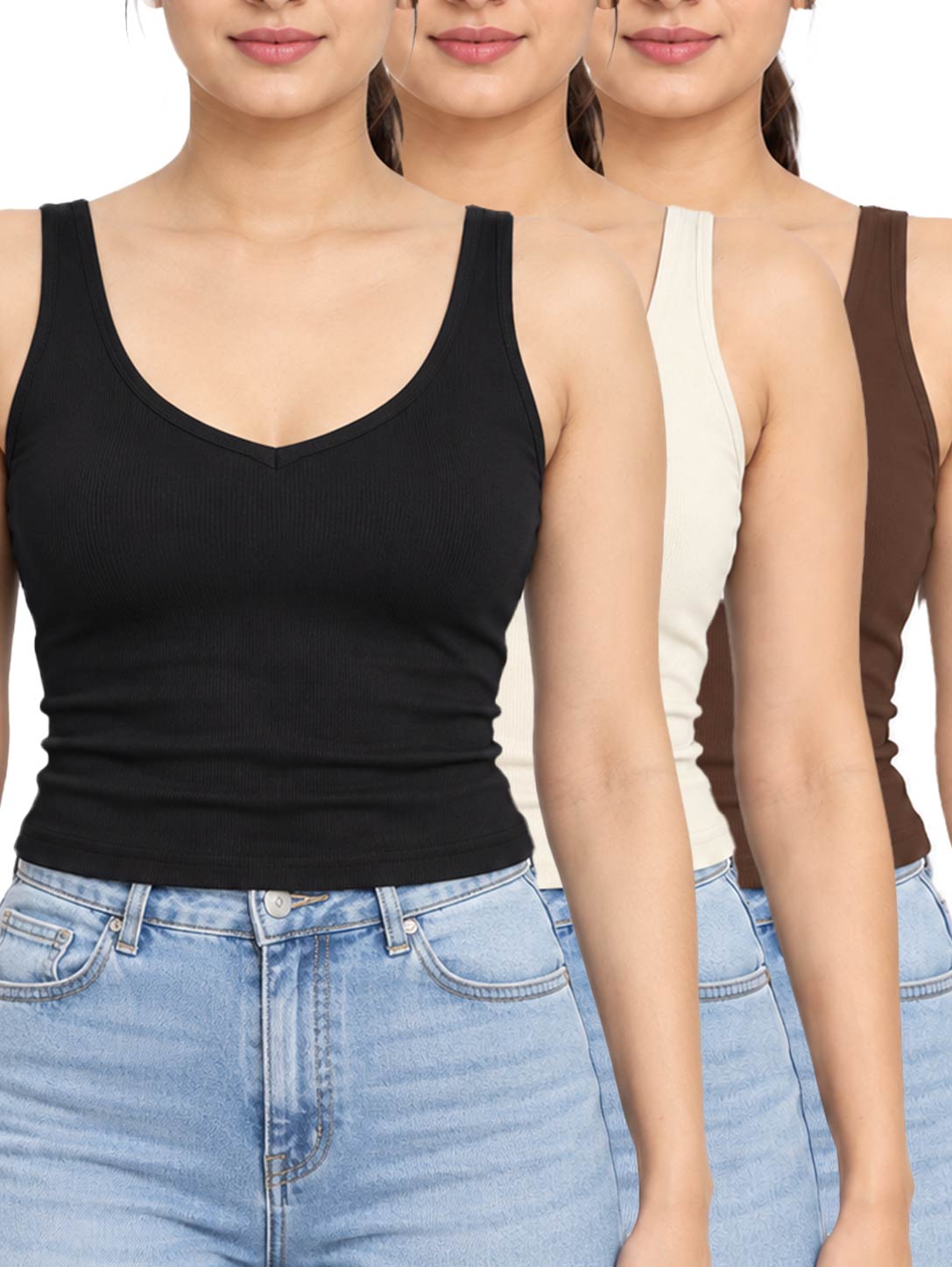 Women's Sweetheart-Neck Ribbed Wide-Strap Tank Top