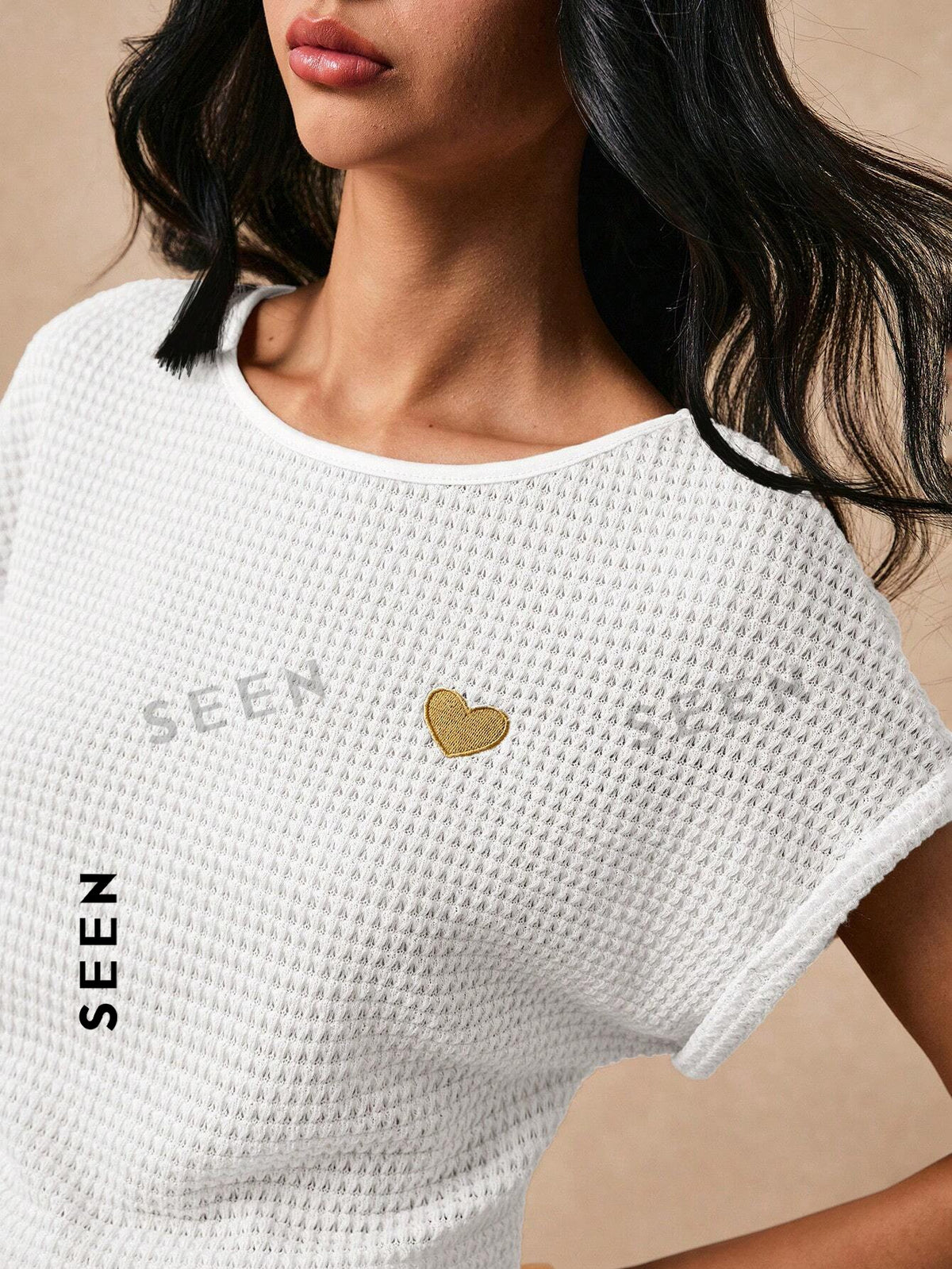 Women's Boho Heart Embroidered Batwing Tee