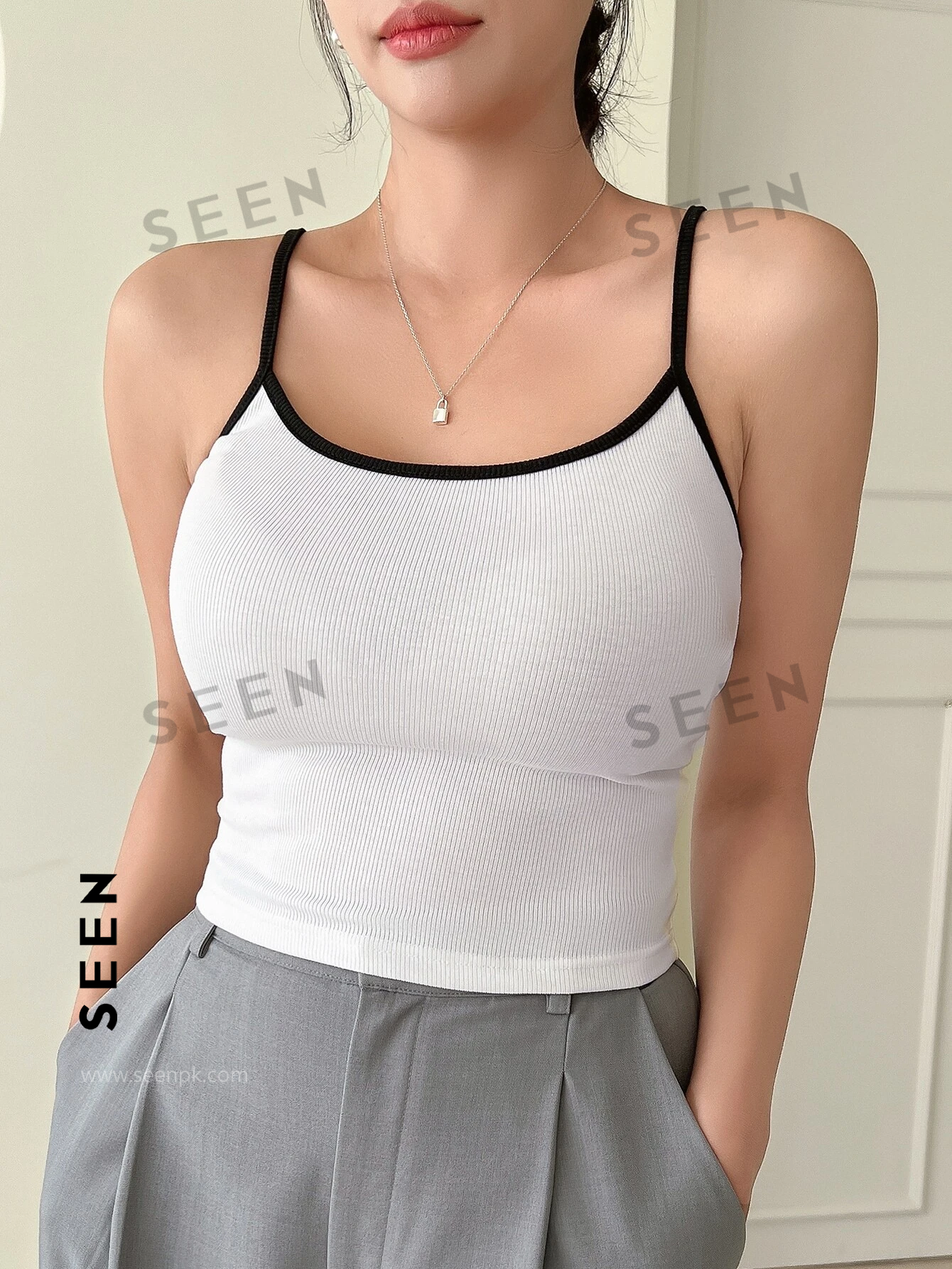 Contrast Binding Cami Top