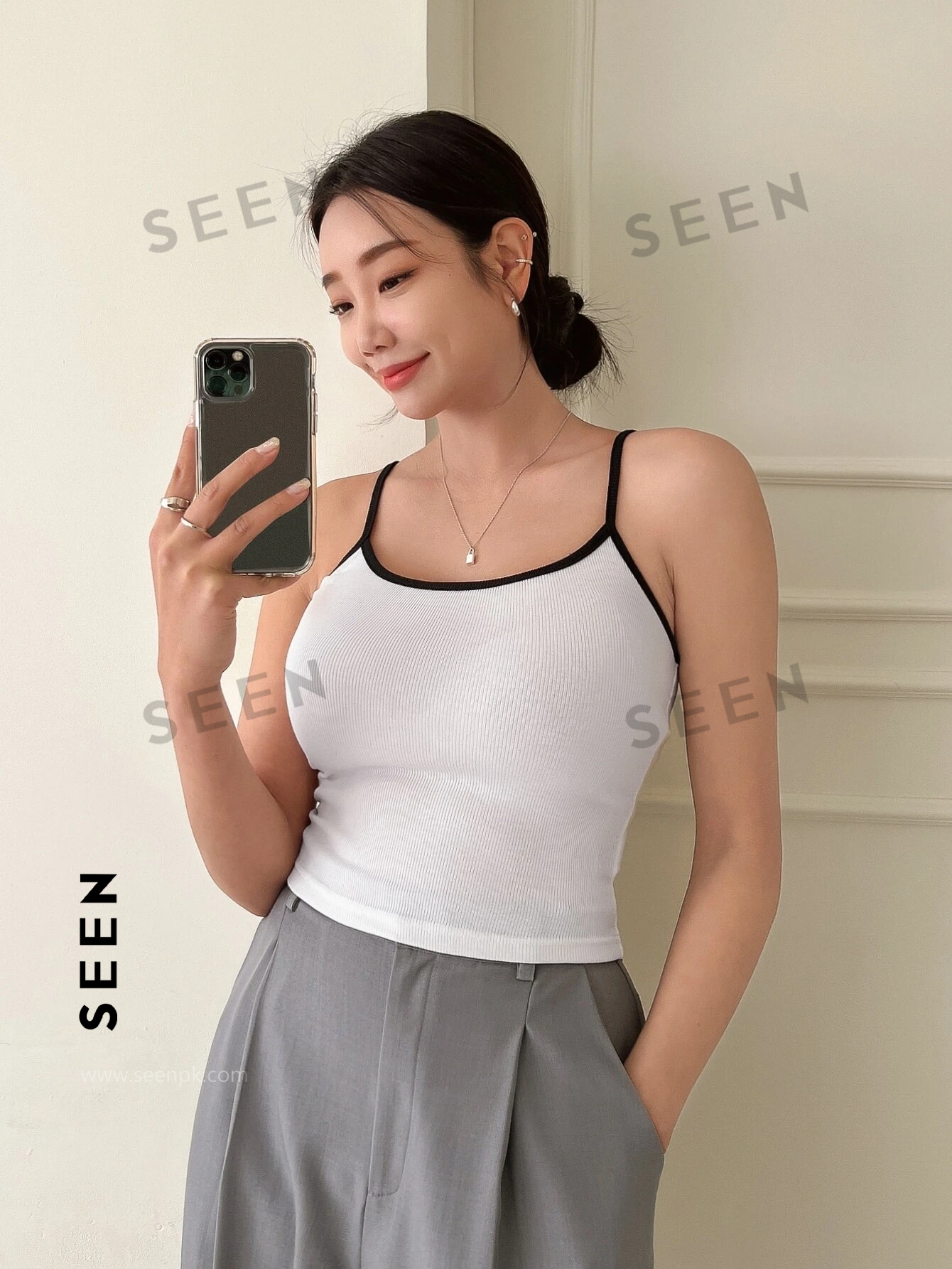 Contrast Binding Cami Top