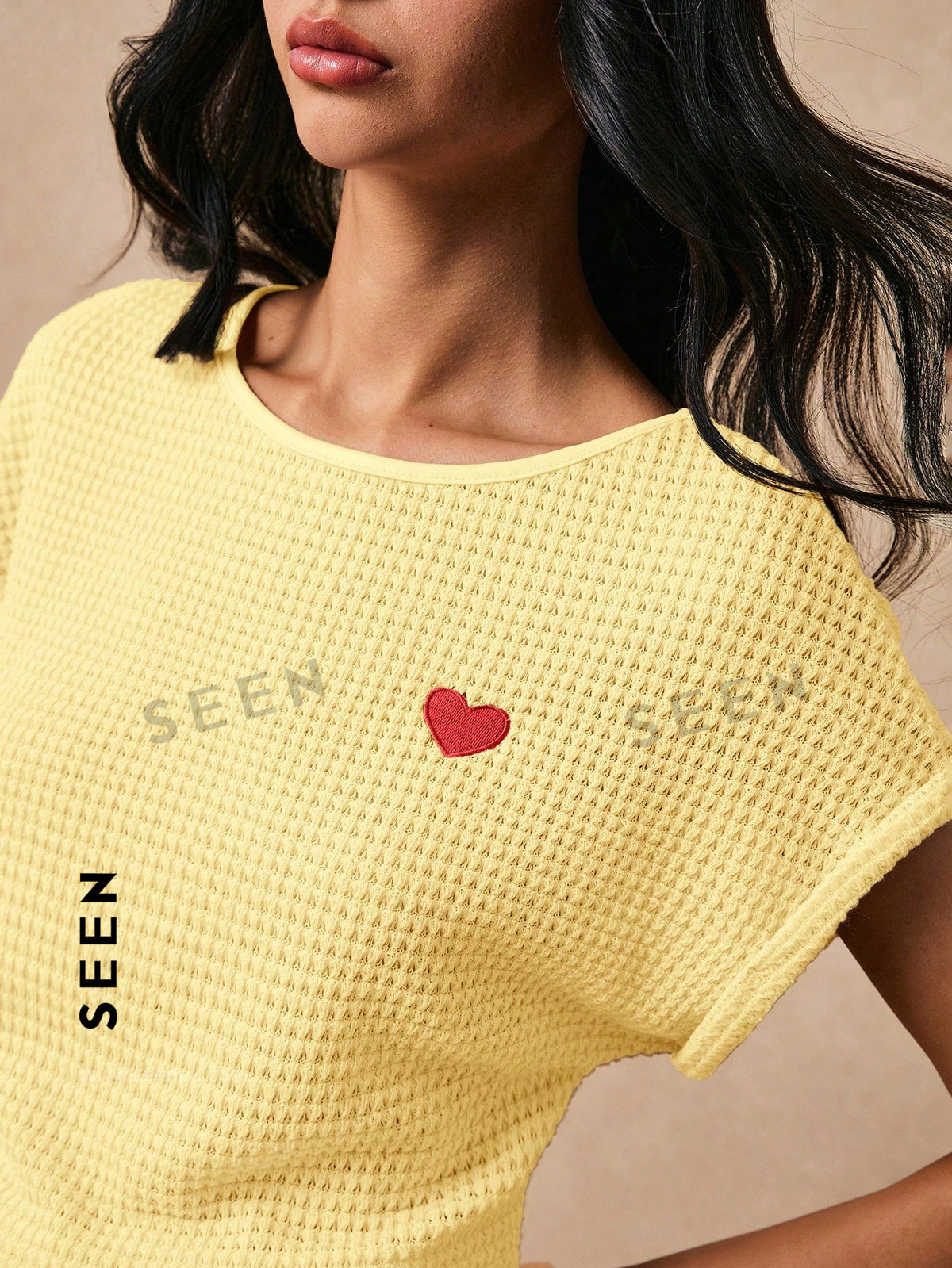 Women's Boho Heart Embroidered Batwing Tee