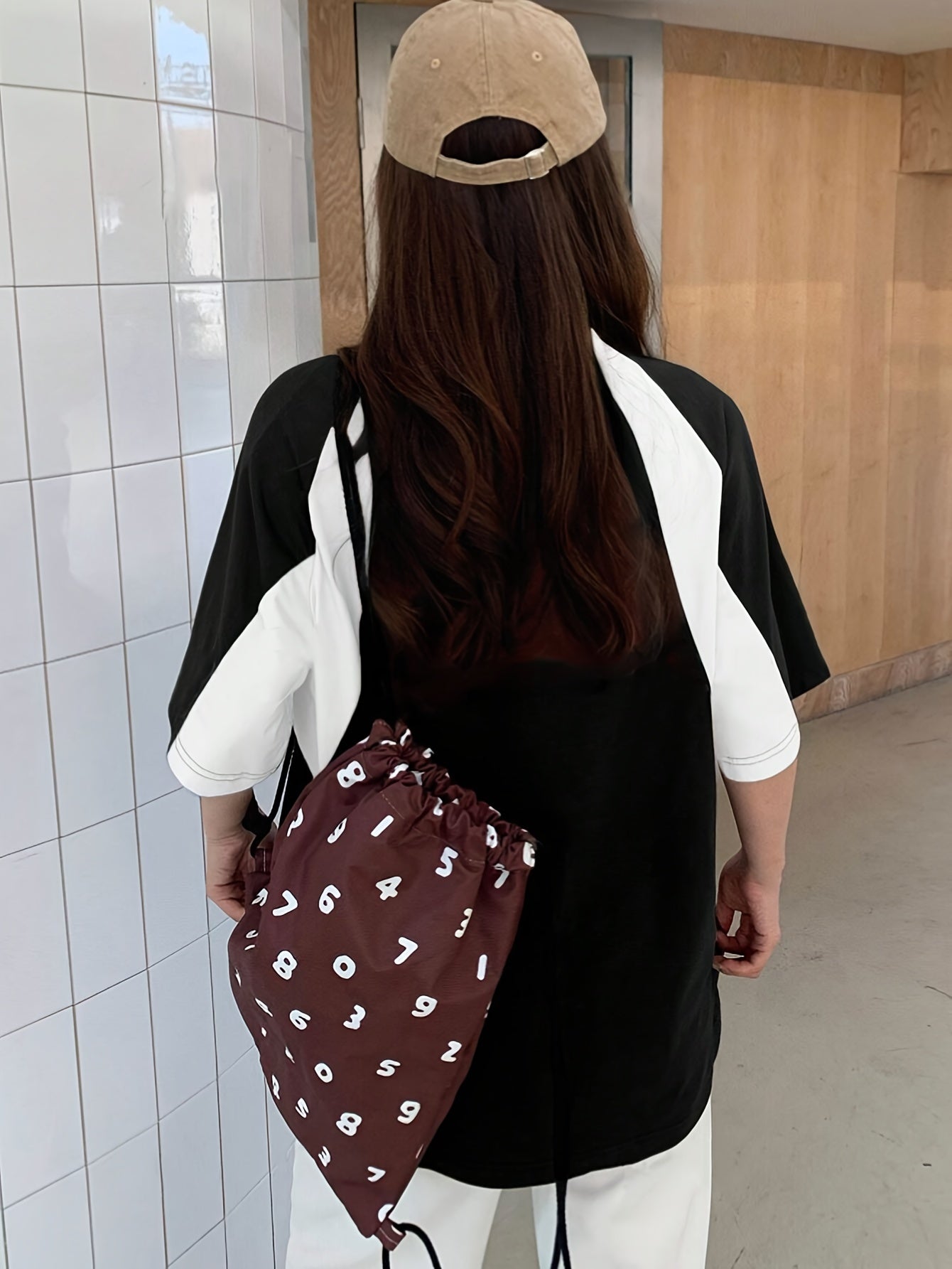 Casual Crew Neck T-Shirt, Color Block Half Sleeve Tee Loose Fit