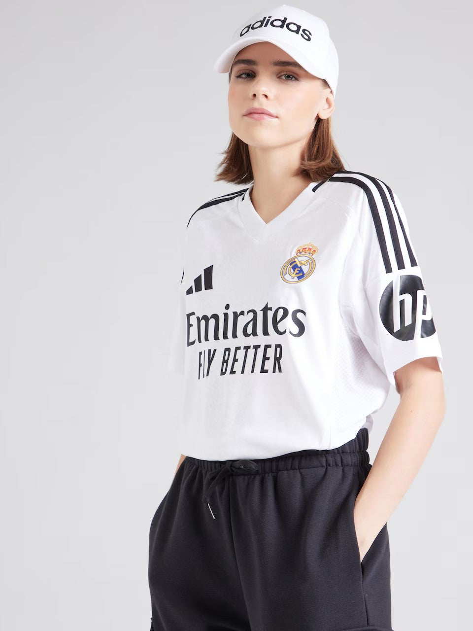 Adidas Women's Real Madrid Football Jersey V-Neck T-shirt