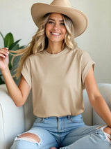 Solid Batwing Sleeve Tee