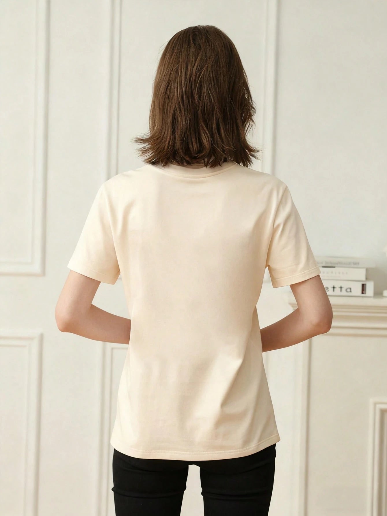 Casual Vacation Style Loose Fit Round Neck Short Sleeve T-Shirt