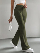 Solid Color High Waisted Pants