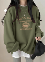 Women's Hip-Hop Thermal Sweatshirt with Letter Print – Slimming Long-Sleeve Top for Ultimate Fall Style!
