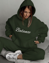 Balance Fleece Tracksuit with Oversized Hoodie and Loose Pants