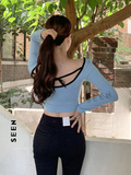 Women's Contrast Trim Short Cropped T-shirt