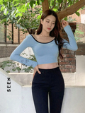 Women's Contrast Trim Short Cropped T-shirt