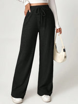 Solid Drawstring Slant Pocket Sweatpants