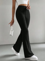 Solid Color High Waisted Pants