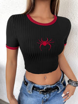 Spider Short Sleeve Crop T-Shirt