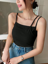 Plain Color Casual Versatile Asymmetrical Camisole