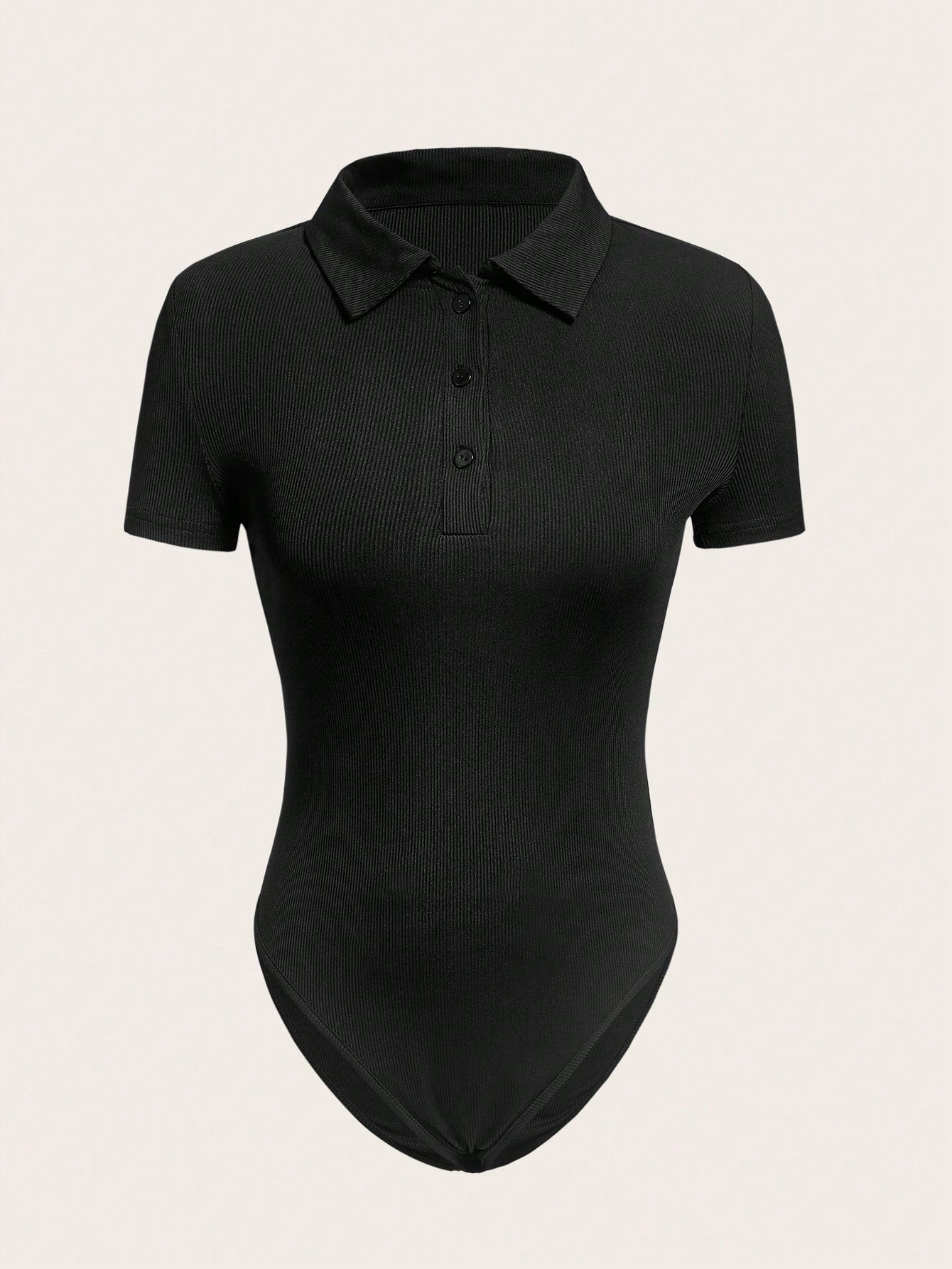Solid Half Button Bodysuit