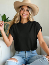 Solid Batwing Sleeve Tee