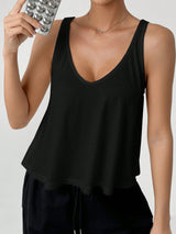 Fashion V-Neck Solid Color Loose Camisole Tank Top