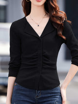 Casual V-Neck Long Sleeve T-Shirt