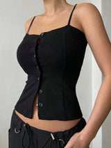 Button Front Cami Top For Women
