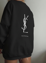 Letter Graphic Thermal Sweatshirt with Letter Print Yves Saint Laurent Long-Sleeve Top