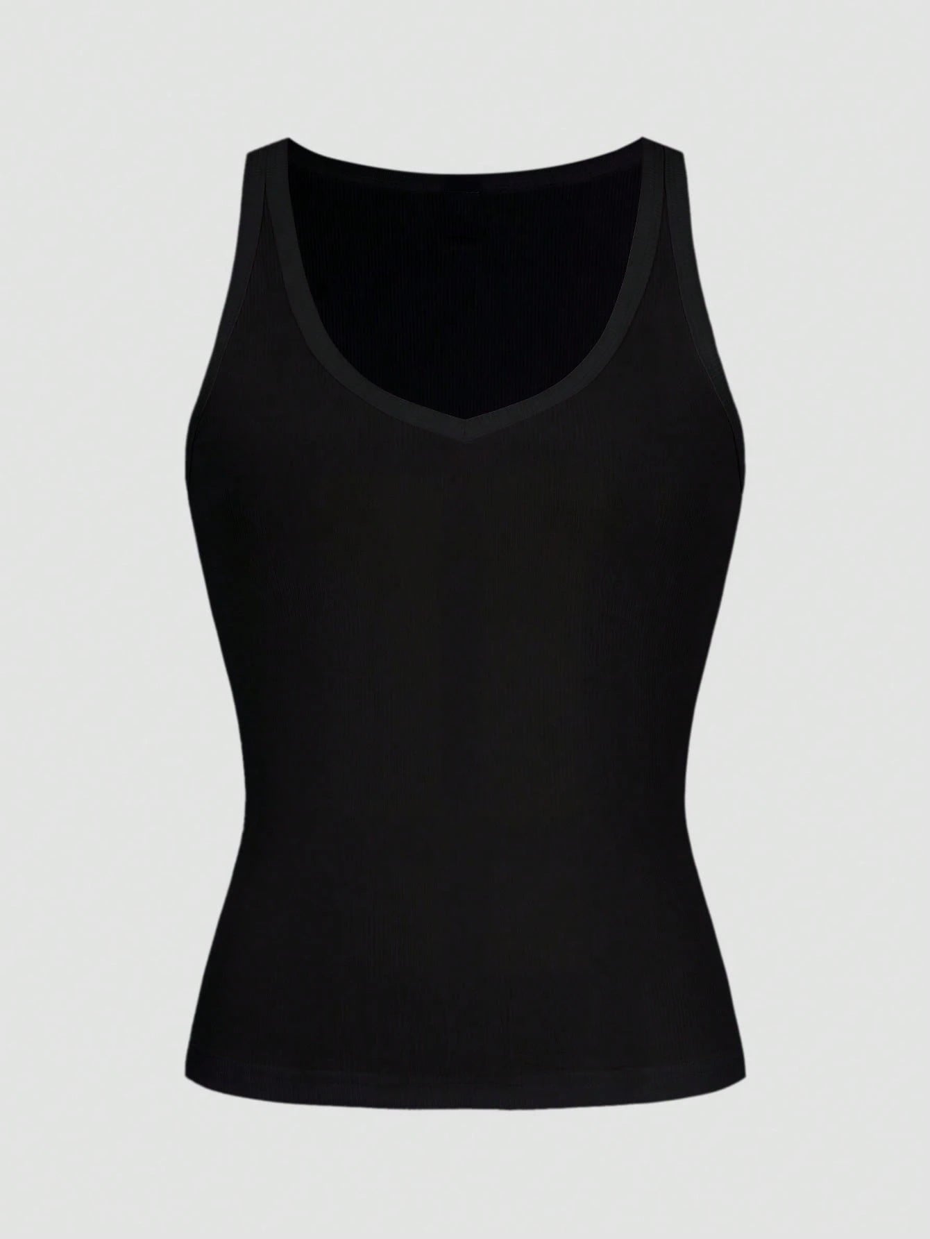 Casual Versatile Solid Color Knit Sports Tank Top