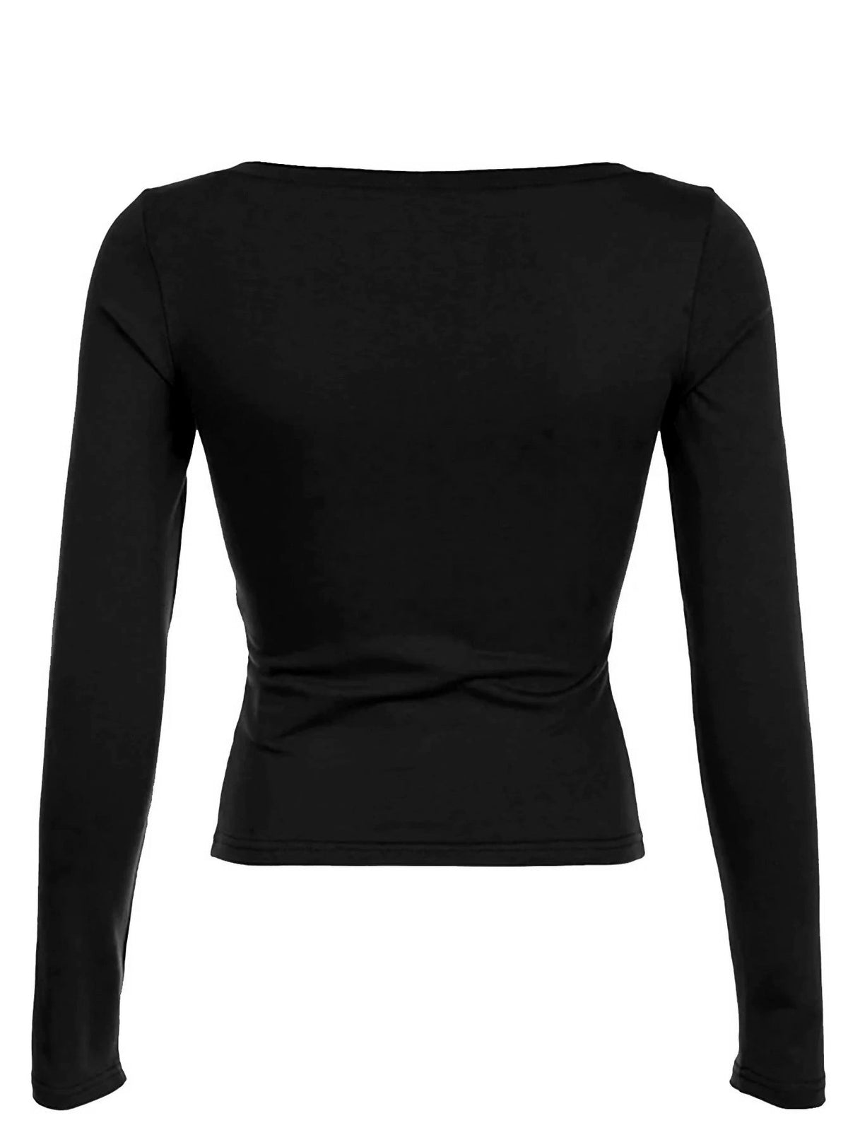 Women's Letter-Print Slim-Fit Button-Front Long-Sleeve T-Shirt