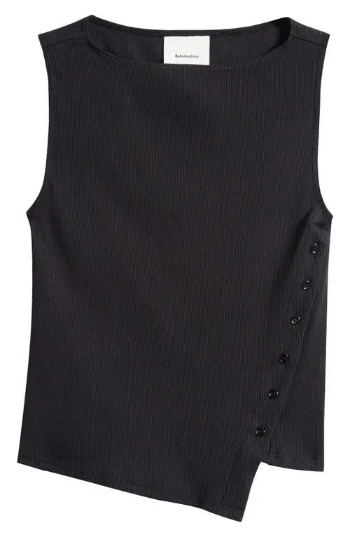 Sleeveless Button Knit Tank Top