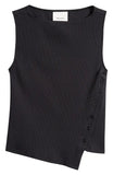 Sleeveless Button Knit Tank Top