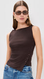 Sleeveless Button Knit Tank Top