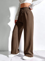 Solid Color Drawstring Waist Sweatpants Graduation, Back To School Outfits