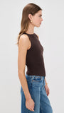 Sleeveless Button Knit Tank Top