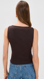 Sleeveless Button Knit Tank Top
