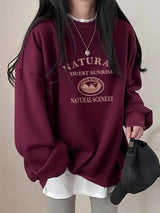 Women's Hip-Hop Thermal Sweatshirt with Letter Print – Slimming Long-Sleeve Top for Ultimate Fall Style!