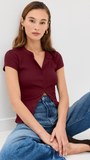 Ribbed Knit Cardigan - Stylish Solid Color T-Shirt with Full-Button Front and Ribbed Detailing, Perfect for Casual Wear