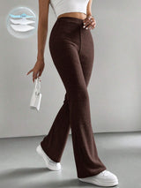 Solid Color High Waisted Pants