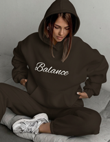 Balance Fleece Tracksuit with Oversized Hoodie and Loose Pants