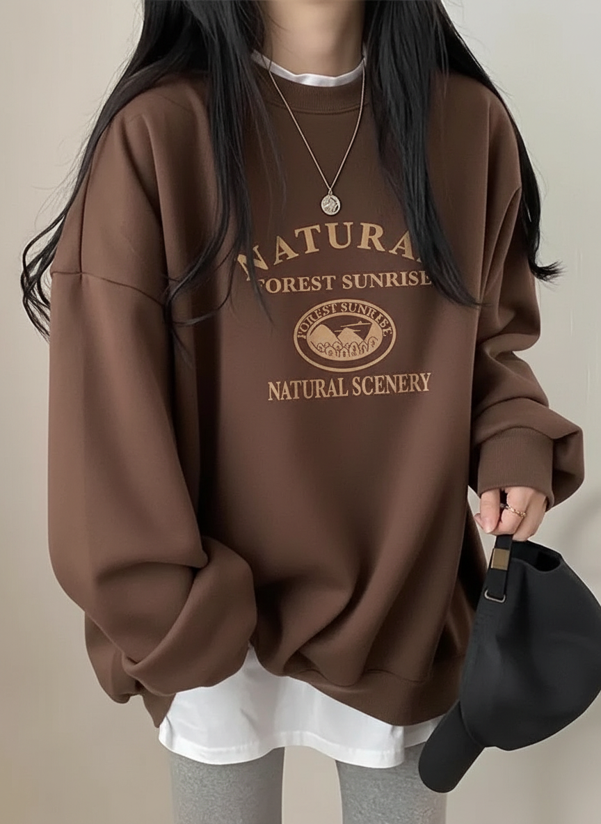Women's Hip-Hop Thermal Sweatshirt with Letter Print – Slimming Long-Sleeve Top for Ultimate Fall Style!