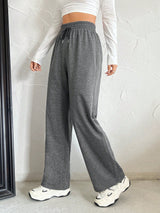 Solid Color Drawstring Waist Sweatpants Graduation, Back To School Outfits