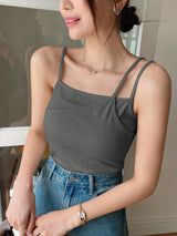 Plain Color Casual Versatile Asymmetrical Camisole