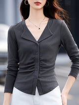 Casual V-Neck Long Sleeve T-Shirt