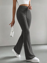 Solid Color High Waisted Pants