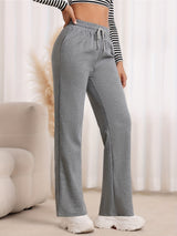 Drawstring Elastic Waist Sweatpants, Loose Fit Straight-Leg Joggers