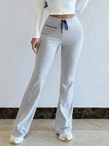Drawstring & Flared Pants Fall Cloth For Women