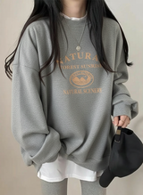 Women's Hip-Hop Thermal Sweatshirt with Letter Print – Slimming Long-Sleeve Top for Ultimate Fall Style!