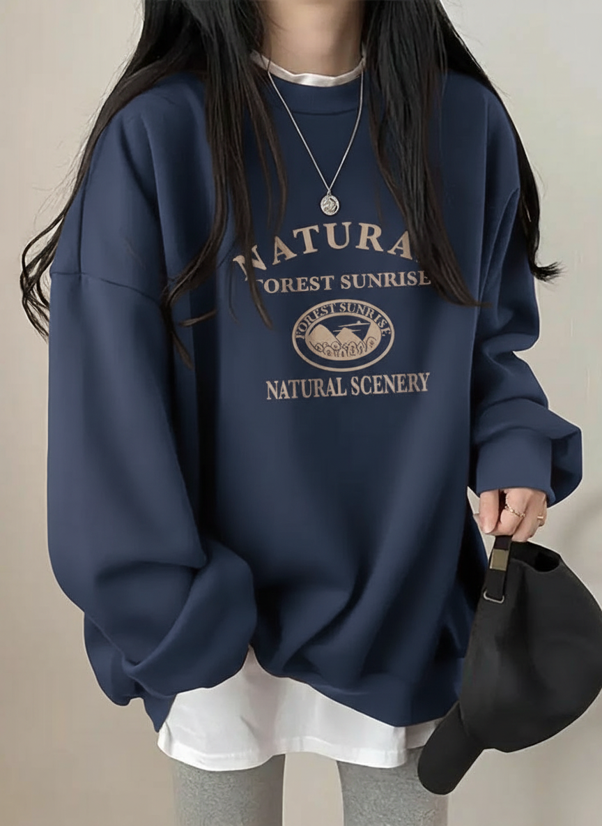 Women's Hip-Hop Thermal Sweatshirt with Letter Print – Slimming Long-Sleeve Top for Ultimate Fall Style!