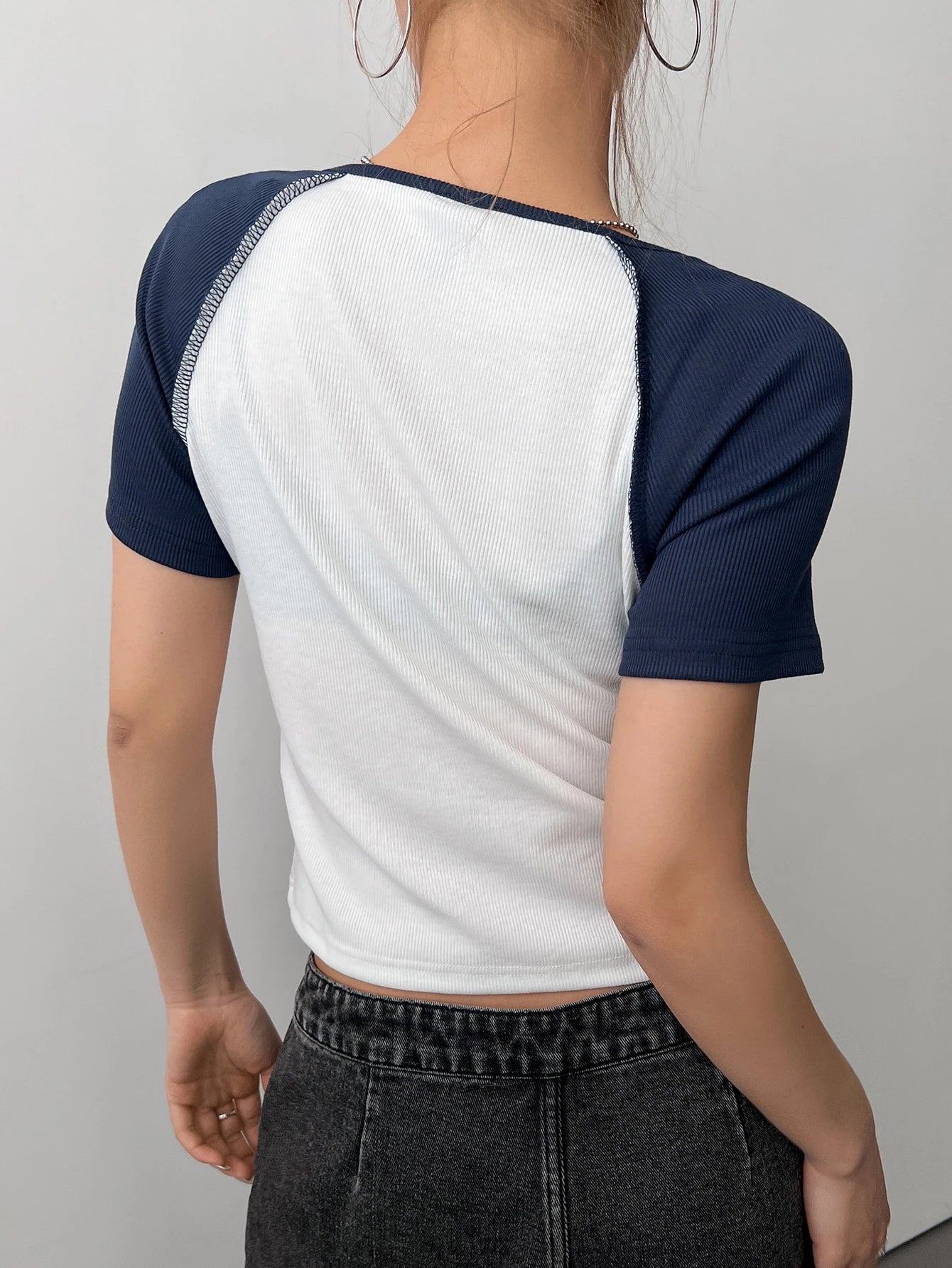 Slogan Print Short Sleeve T-Shirt Jersey, Crop Tops Women, Graphic Tees