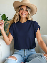 Solid Batwing Sleeve Tee