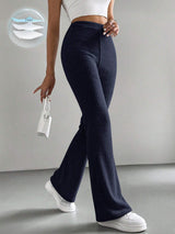 Solid Color High Waisted Pants