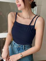 Plain Color Casual Versatile Asymmetrical Camisole
